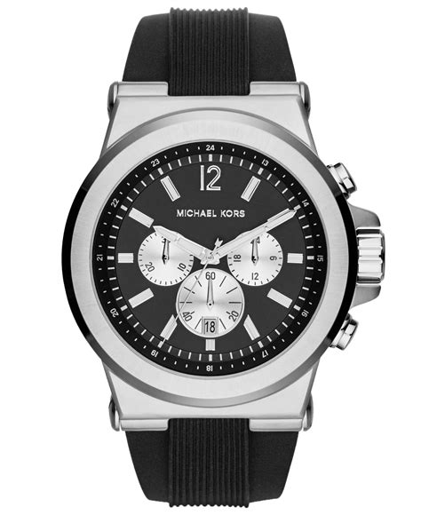 michael kors men's dylan chronograph crystal black silicone watch|Michael Kors chronograph.